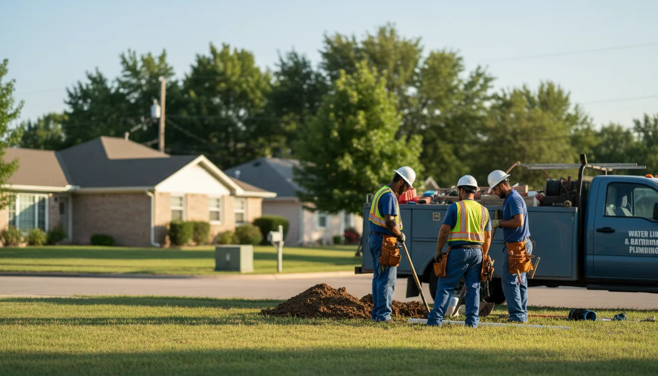 Residential water line and bathroom plumbing service in Edwall, WA